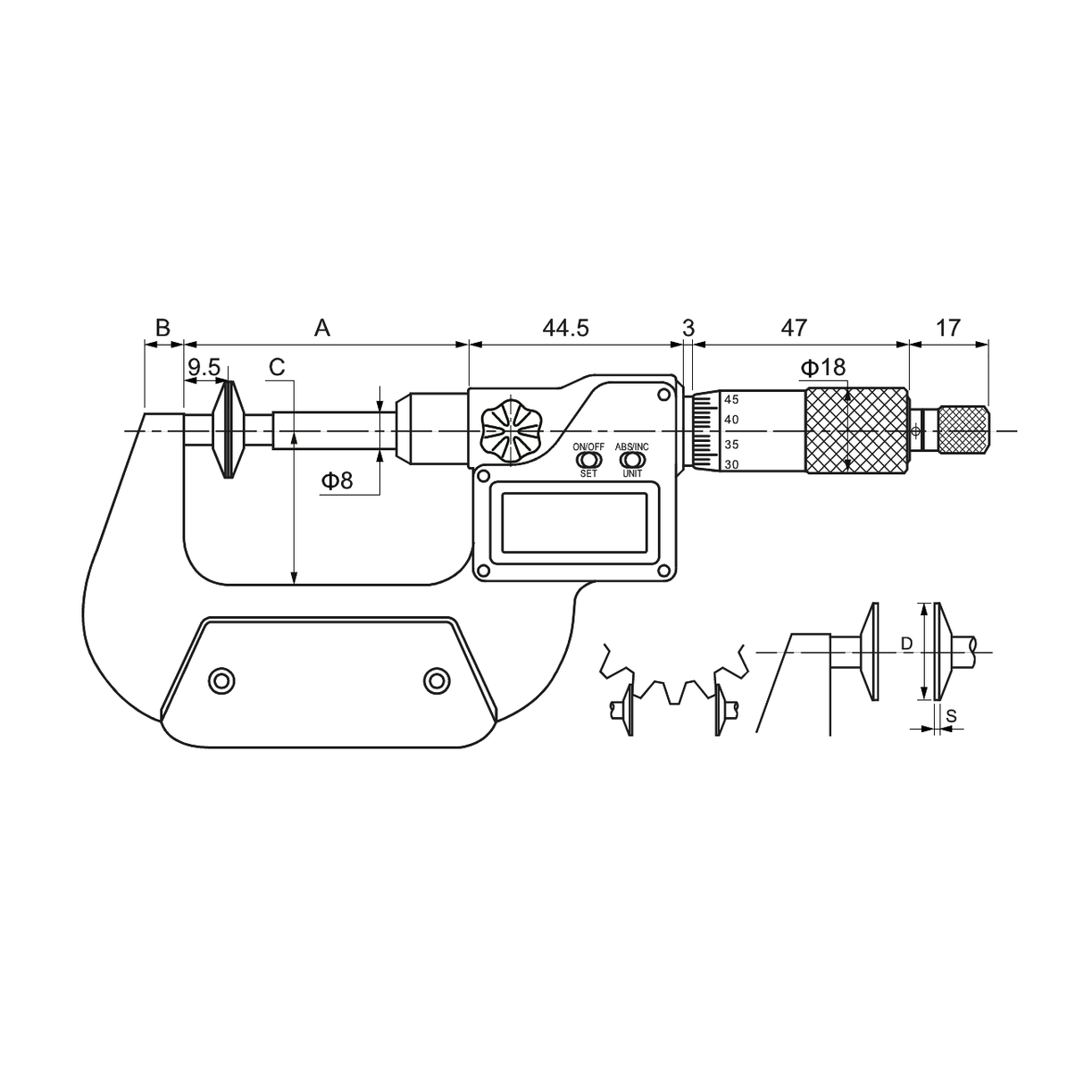 Micrometru digital pentru angrenaje P65 ALPA EXACTO - sefira.ro