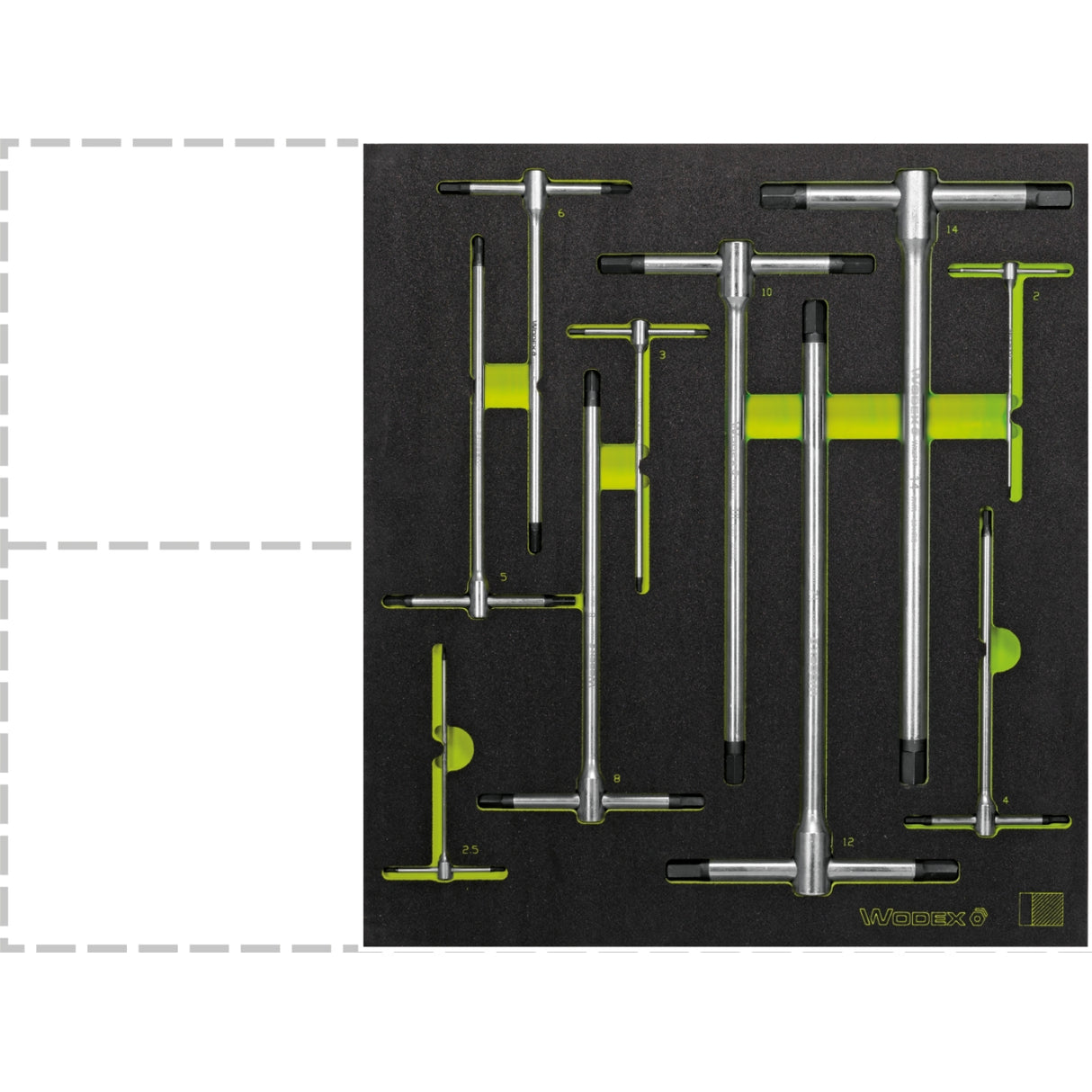 Set de chei hexagonale fixe cu maner in T WODEX WX2717/SE10 - sefira.ro
