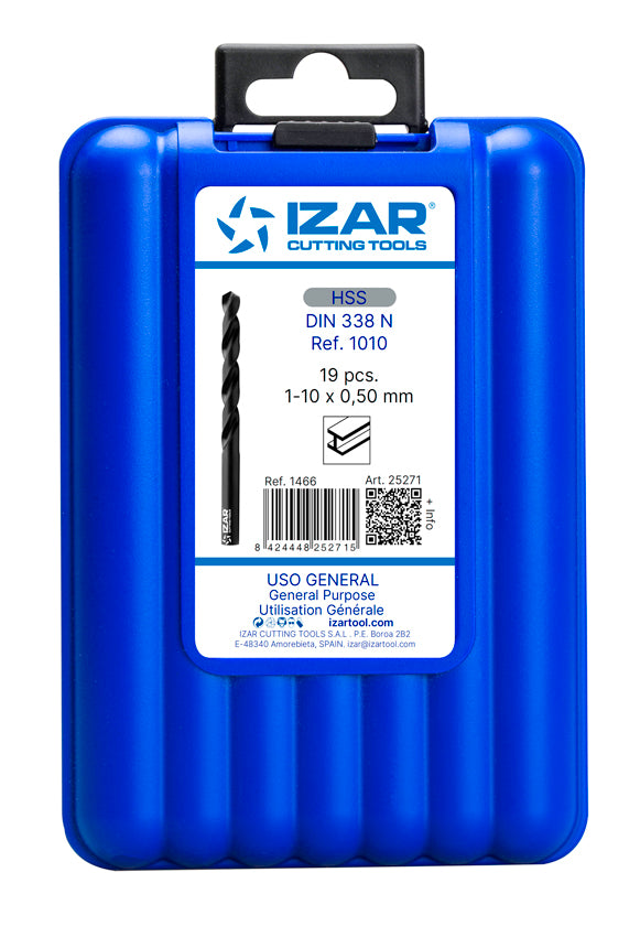 Burghiu Set DIN338 19-PCS. - 1466 - 1-10X0.50 HSS SPEED PRO (1061) IZAR