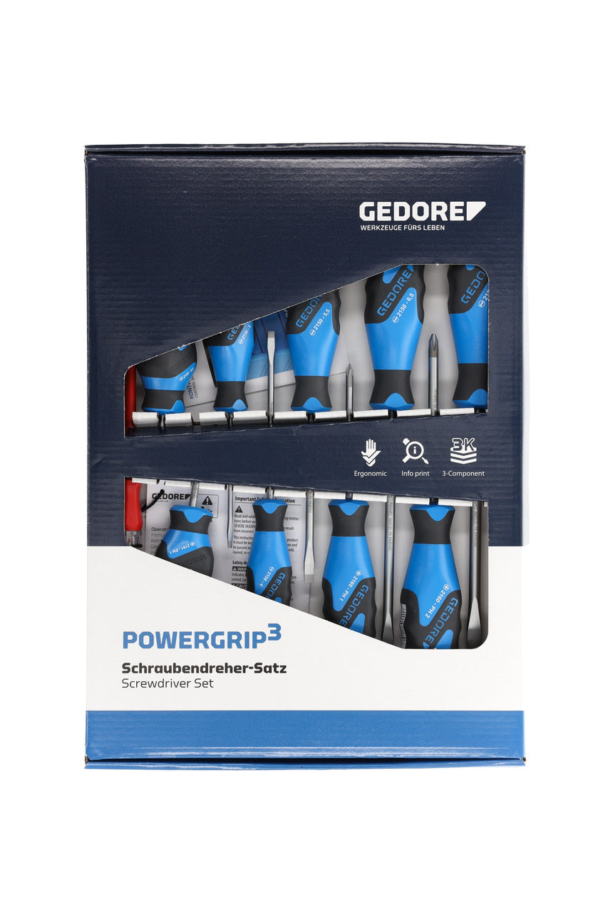 Set surubelnite 3C, 5.5-8mm, PH1; 2, tester de faza, 10 buc, 2150-2160 PH-010, GEDORE - sefira.ro