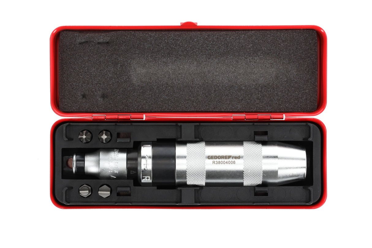 Set surubelnita si biti pentru suruburi blocate, cu clichet, 6 piese, R38004006, GEDORE RED - sefira.ro