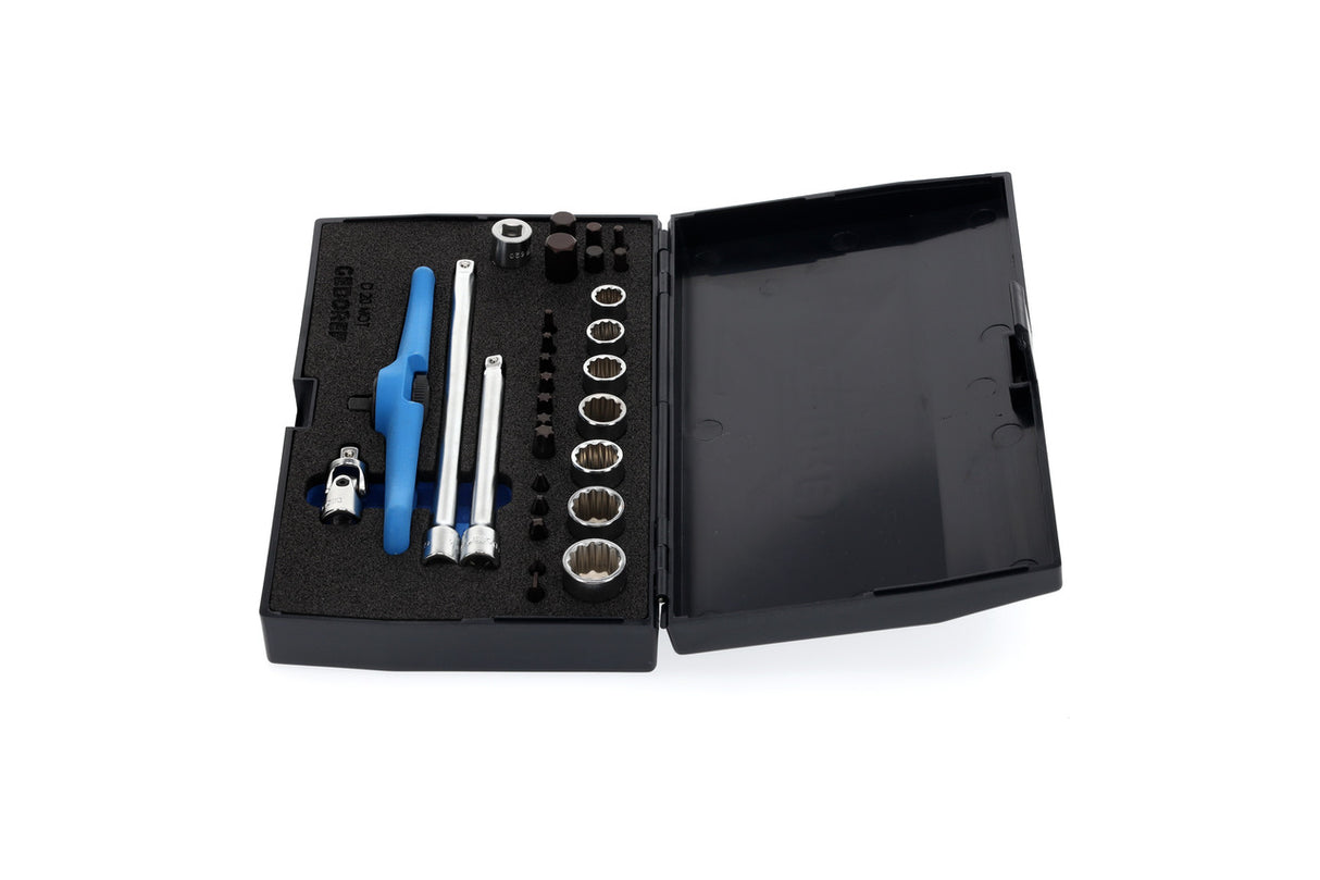 Set de scule 1/4' pentru motocicleta, 30 piese, GEDORE - sefira.ro