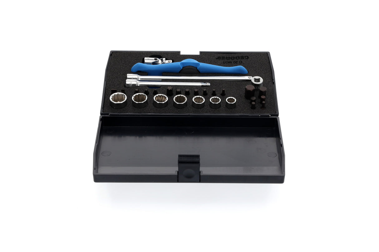 Set de scule 1/4' pentru motocicleta, 30 piese, GEDORE - sefira.ro