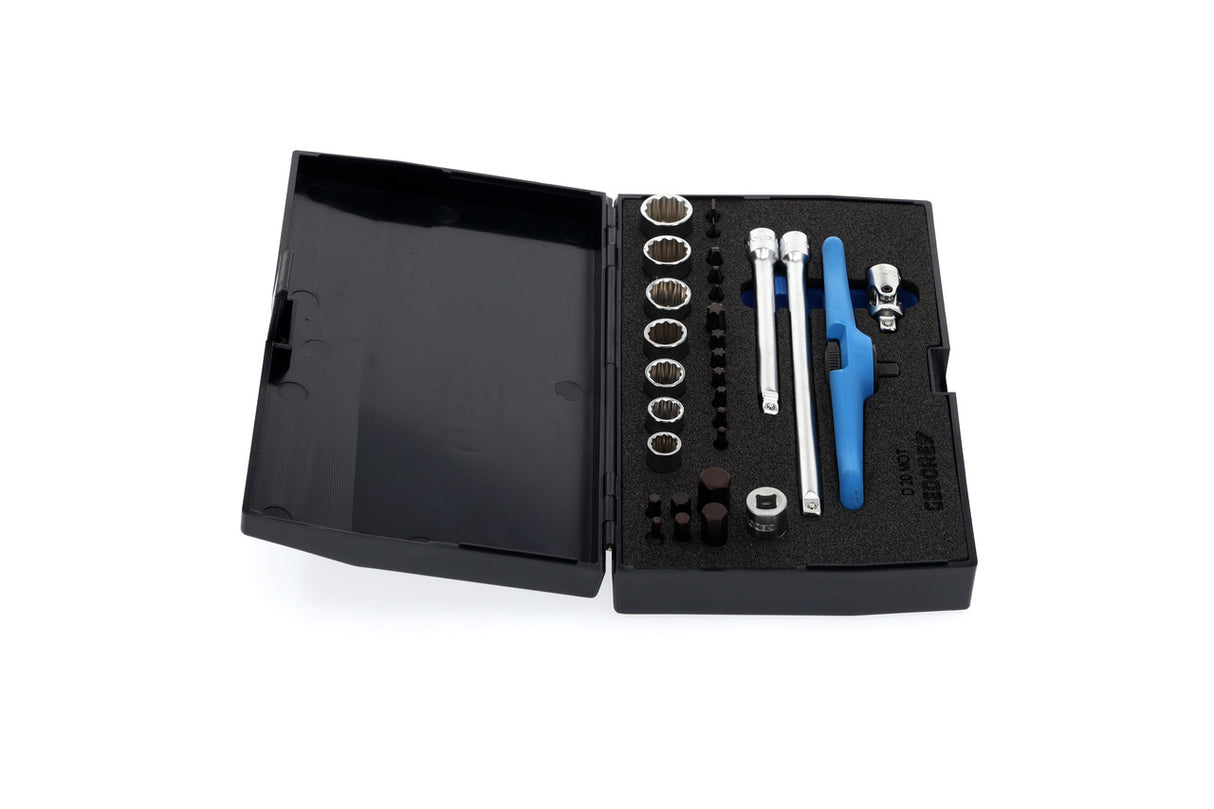 Set de scule 1/4' pentru motocicleta, 30 piese, GEDORE - sefira.ro