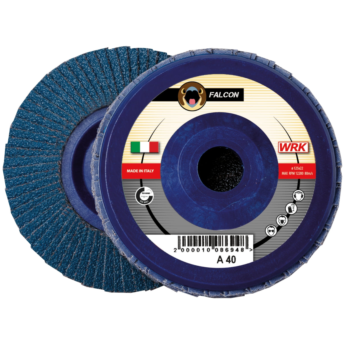 Discuri de slefuire cu clapeta, cu suport din nailon, din tesatura abraziva din zirconiu WRK FALCON PLASTICA - sefira.ro