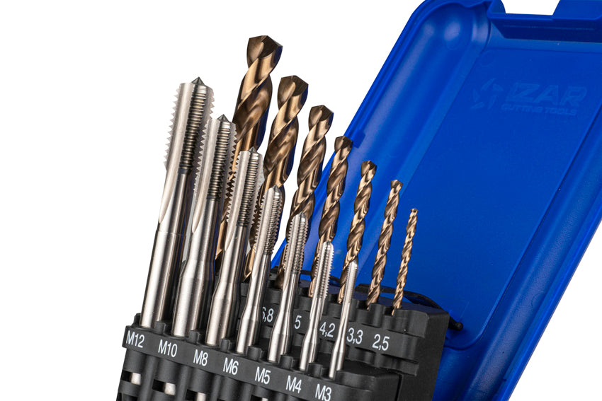 Tarod de masina drept HSS Co DIN371 (M) - 3110 - Set+BROCA HSSE IZAR