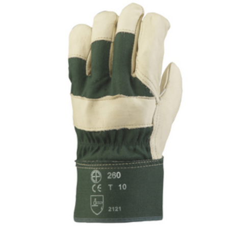 Manusi de protectie pentru lucru, EP 260, marimea 10, piele bovina, culoare verde/gri, COVERGUARD - sefira.ro