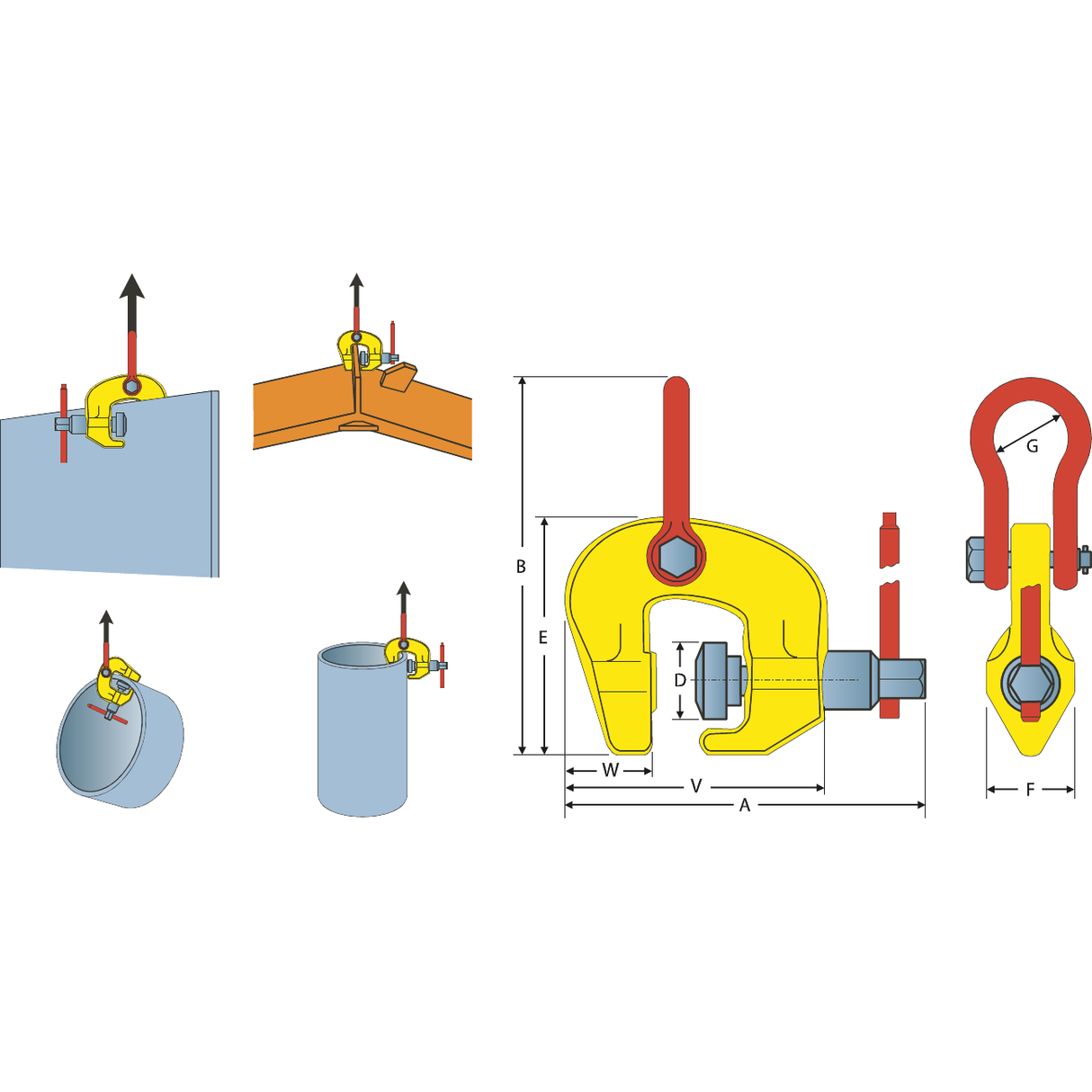 Cleme cu surub de ridicare cu stift filetat M7030 TERRIER - sefira.ro