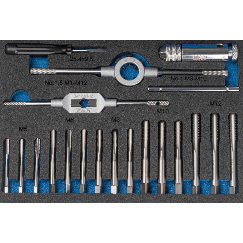 Filiera-Set - 3406 - M3-M12 + COMBI (MOD. 0) 33 pcs. ISO 529 IZAR