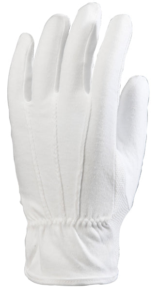 MĂNUȘI DIN BUMBAC , ALBE, CUSUTE, CU MINIBULINE DIN PVC PE P, marimea 7 - sefira.ro