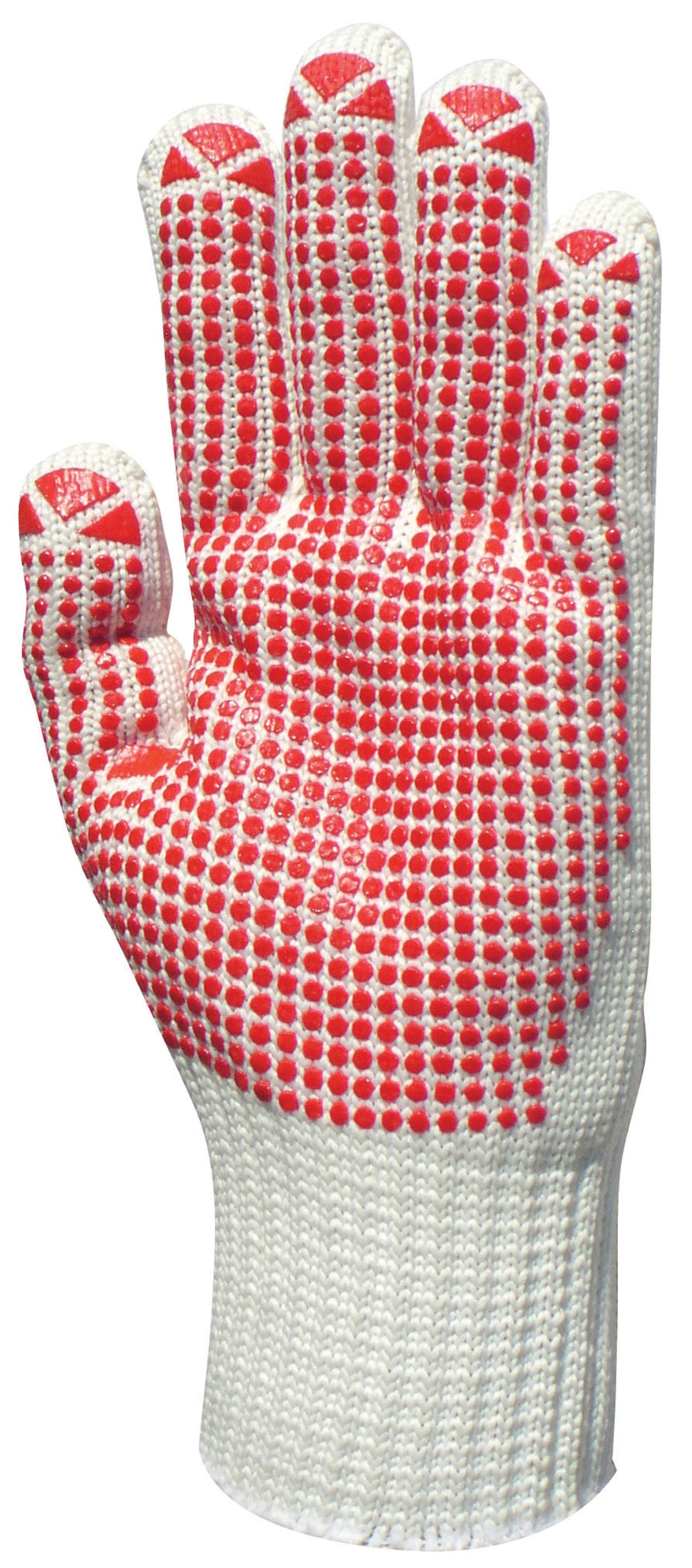 MĂNUȘI TRICOTATE GROASE, DIN POLIPROPILEN/BUMBAC, CU BULINE, marimea 8 - sefira.ro