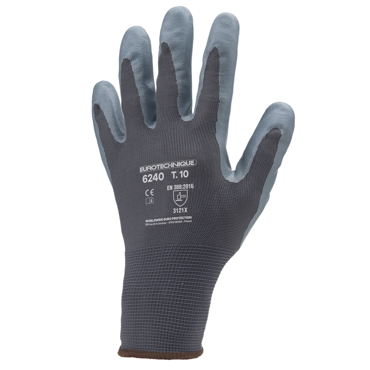 Manusi de protectie pentru precizie EP, marimea 7, imersate in nitril gri, EUROTECHNIQUE - sefira.ro