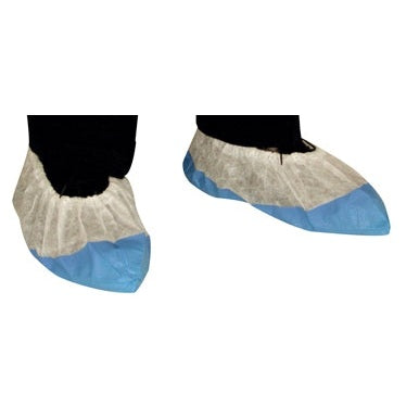 Botosei de unica folosinta, PP alb, cu elastic si talpa antiderapanta albastra, pachet 100 buc, COVERGUARD - sefira.ro