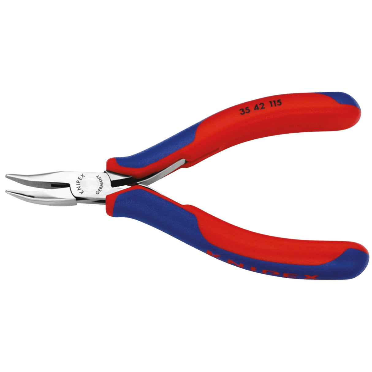 Cleste cu nasul curbat semirotund pentru mecanici KNIPEX 35 42 115 - sefira.ro