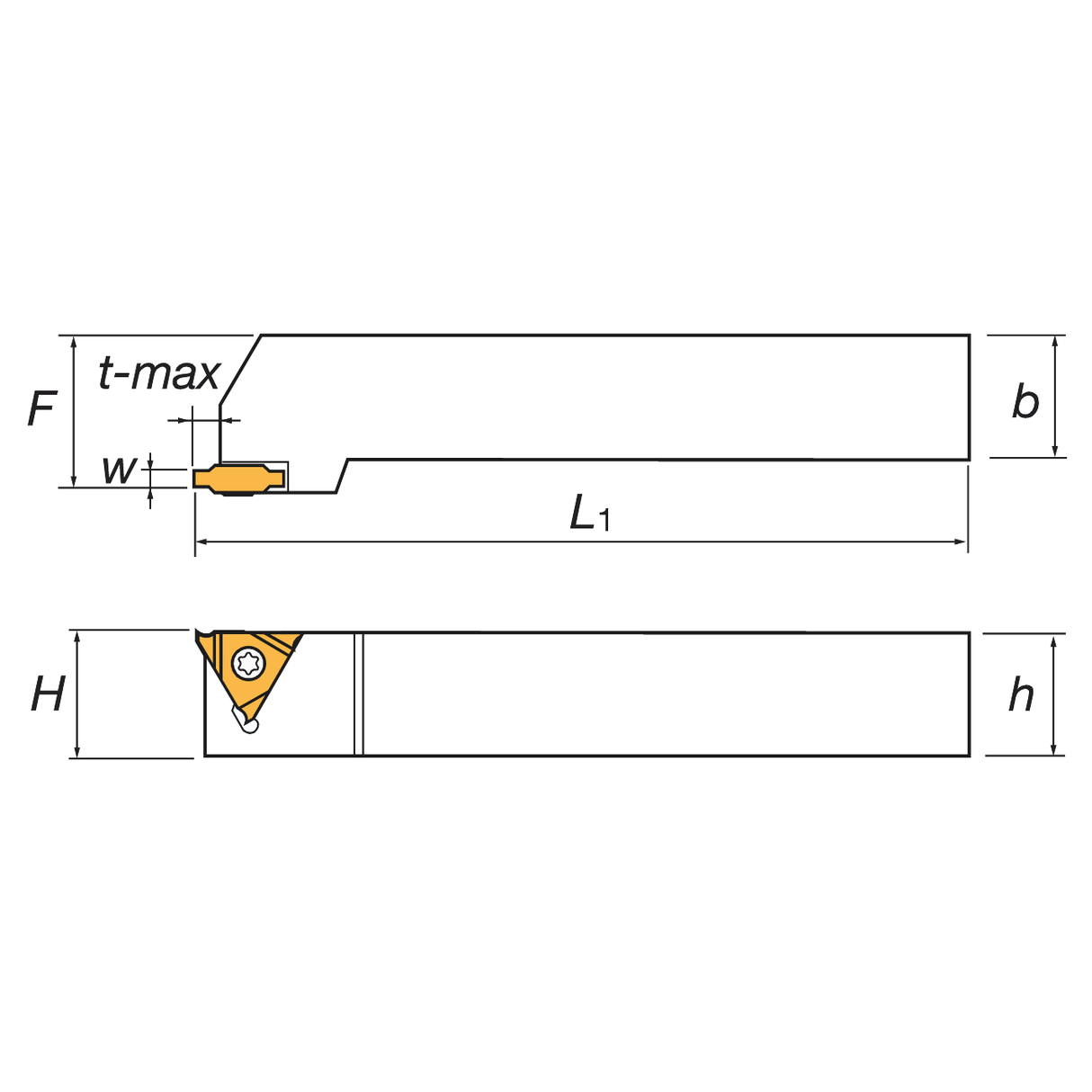 Portscula pentru caneluri exterioare pentru placute triunghiulare CGER/L KERFOLG TURN - sefira.ro