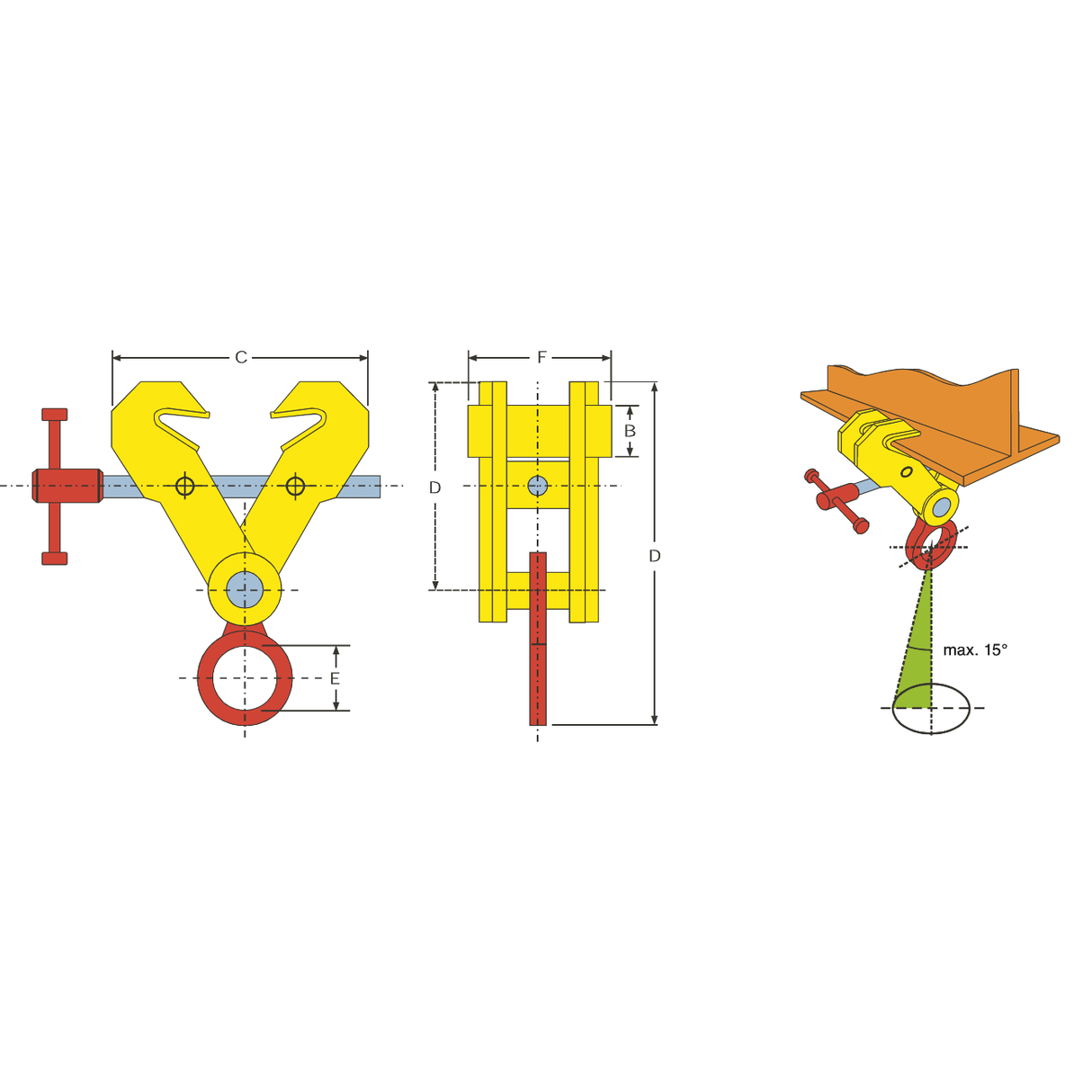 Cleme cu surub de ridicare cu stift filetat M7035 TERRIER - sefira.ro
