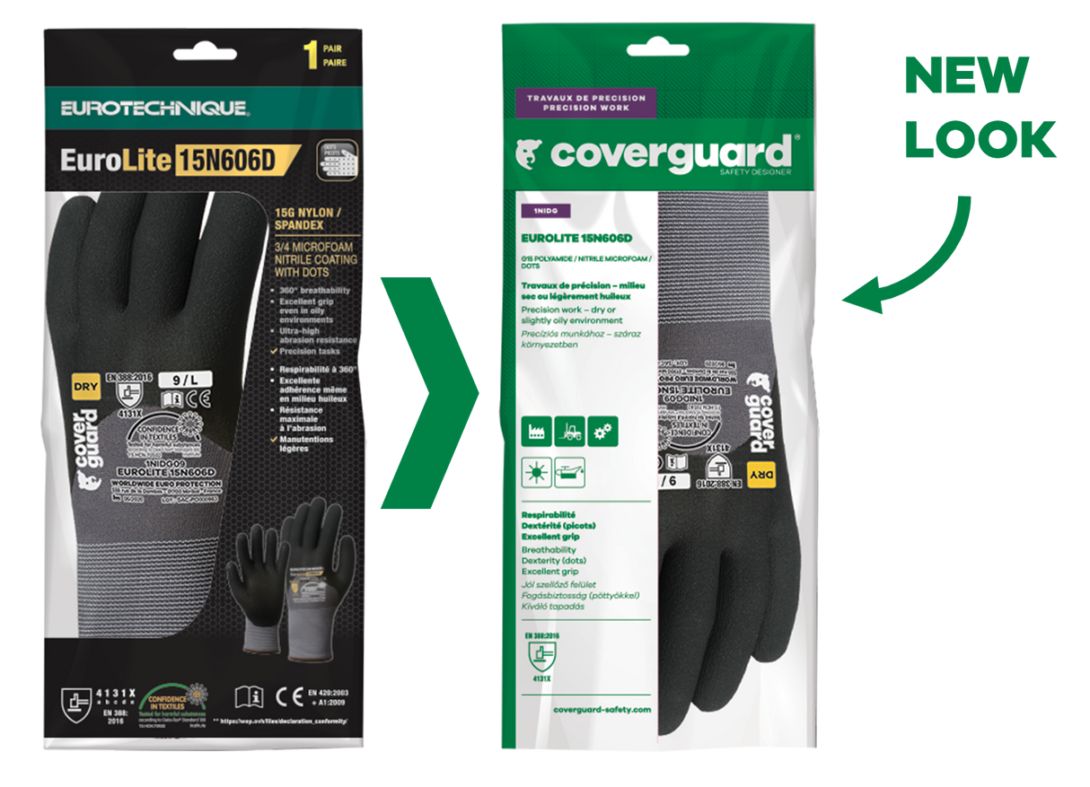 Manusi de protectie pentru precize, EUROLITE 15N606D, marimea 6, imersie nitril negru microspongios + PE, EUROTECHNIQUE - sefira.ro
