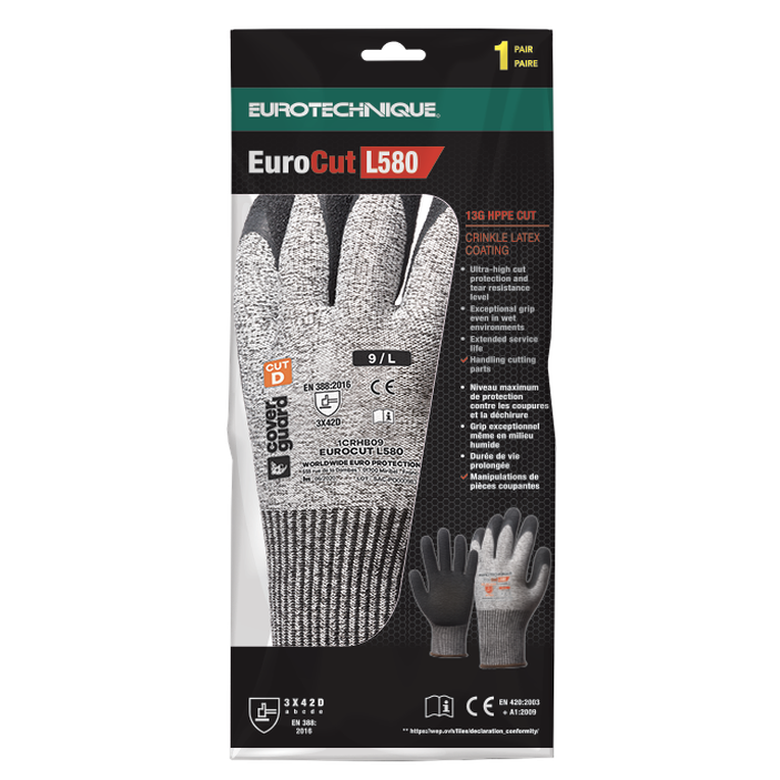 Manusi de protectie EUROCUT, marimea 7, pentru medii umede, rezistenta la taiere nivel maxim 5, EUROTEHNIQUE - sefira.ro