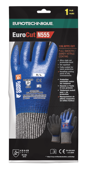 Manusi de protectie EUROCUT, marimea 7, rezistenta la ulei, la taiere nivel maxim 5, EUROTEHNIQUE - sefira.ro