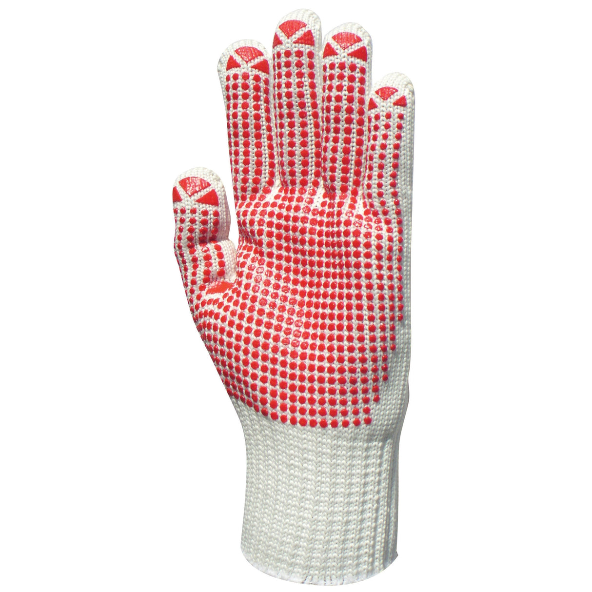 MĂNUȘI TRICOTATE GROASE, DIN POLIPROPILEN/BUMBAC, CU BULINE, marimea 8 - sefira.ro