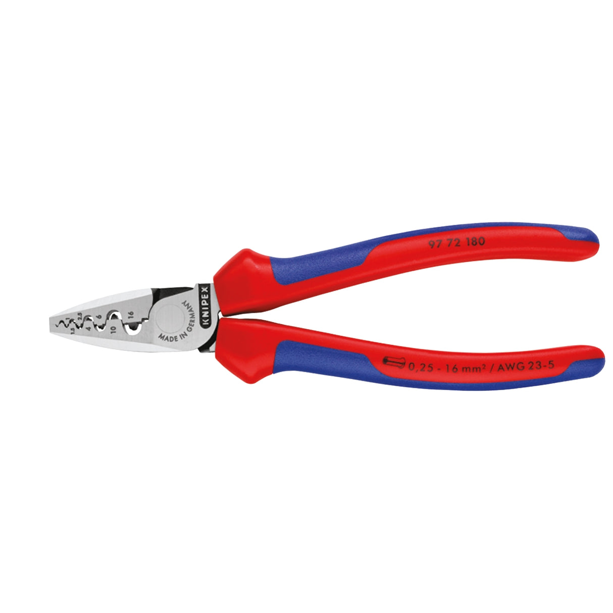 Cleste de sertizare pentru Portscule cu manere bicomponente KNIPEX 97 72 180 - sefira.ro