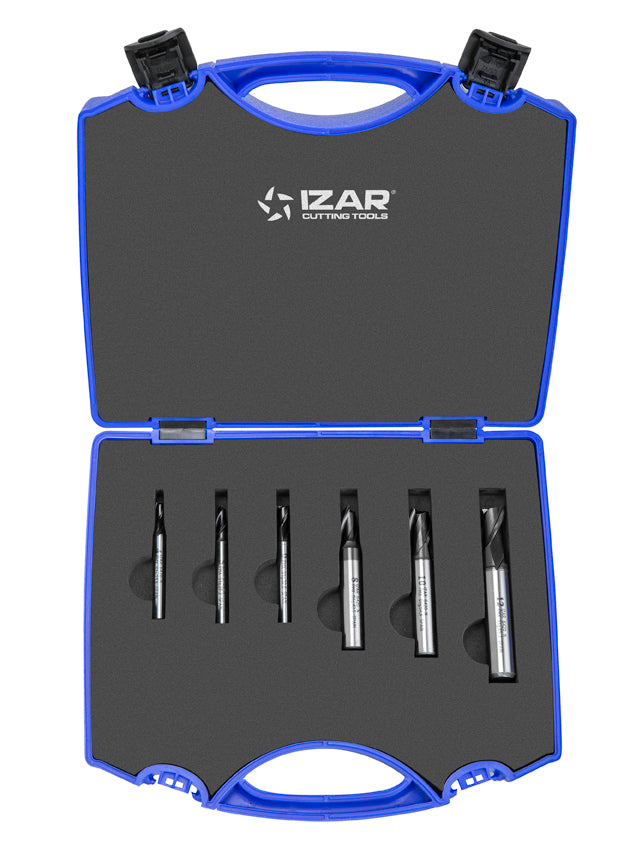 PMX DIN327N 2Z End Mill - 6420 - AZUL Set 4-5-6-8-10-12 TIALN-TOP - TIALN-TOP IZAR