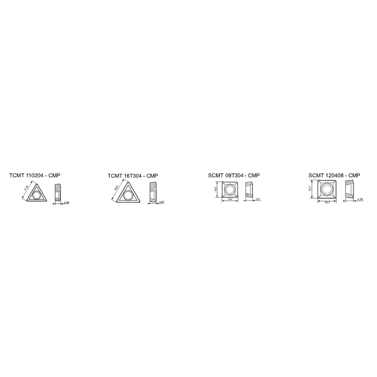 Placute TCMT CMP KERFOLG CROSS - sefira.ro