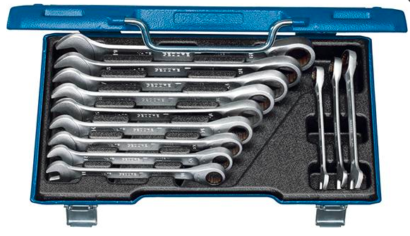 Set chei combinate cu clichet, 5 buc, dimensiune 8-19 mm, in caseta din plastic, 7 R-005, GEDORE - sefira.ro