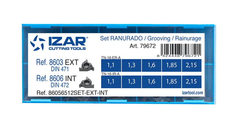 Placuta indexabila EXTERNAL-canelare interioara Set - 8605 - Set 8603-EXT 8606-INT IZAR