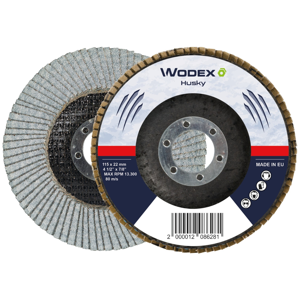 Discuri cu clapeta cu suport din fibra si panza din stearat de zirconiu WODEX HUSKY - sefira.ro