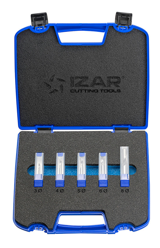 Freza polished Micrograin 1Z Aluminiu - 9416 - Set 3-4-5-6-8 mm IZAR