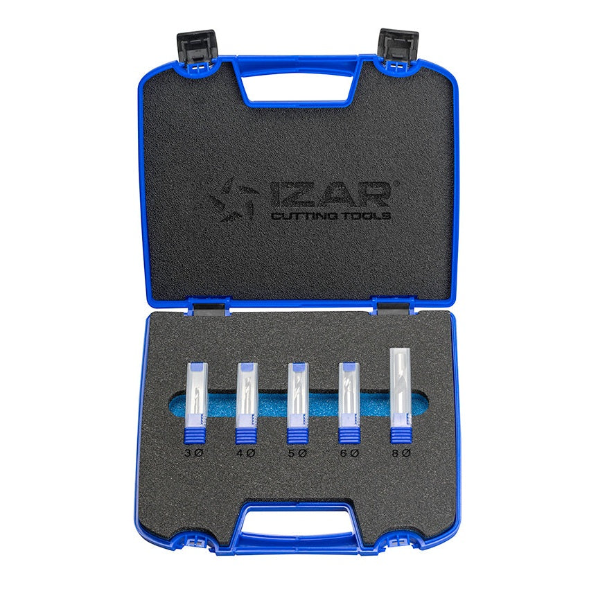 Freza polished Micrograin 1Z Aluminiu - 9416 - Set 3-4-5-6-8 mm IZAR