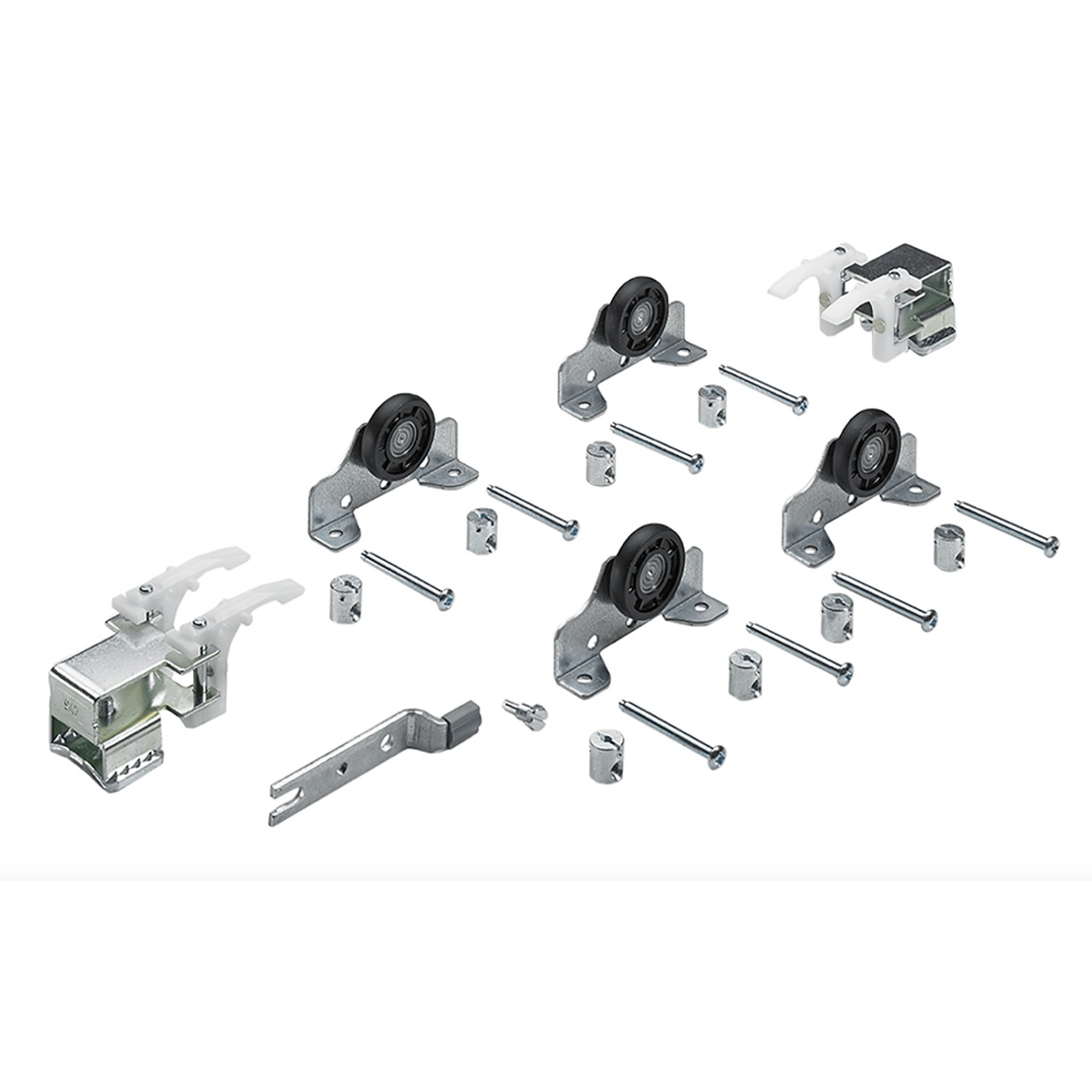Set accesorii de rulare pentru usi glisante TopLine 1, pentru 2 usi, greutate 50 kg, HETTICH - sefira.ro