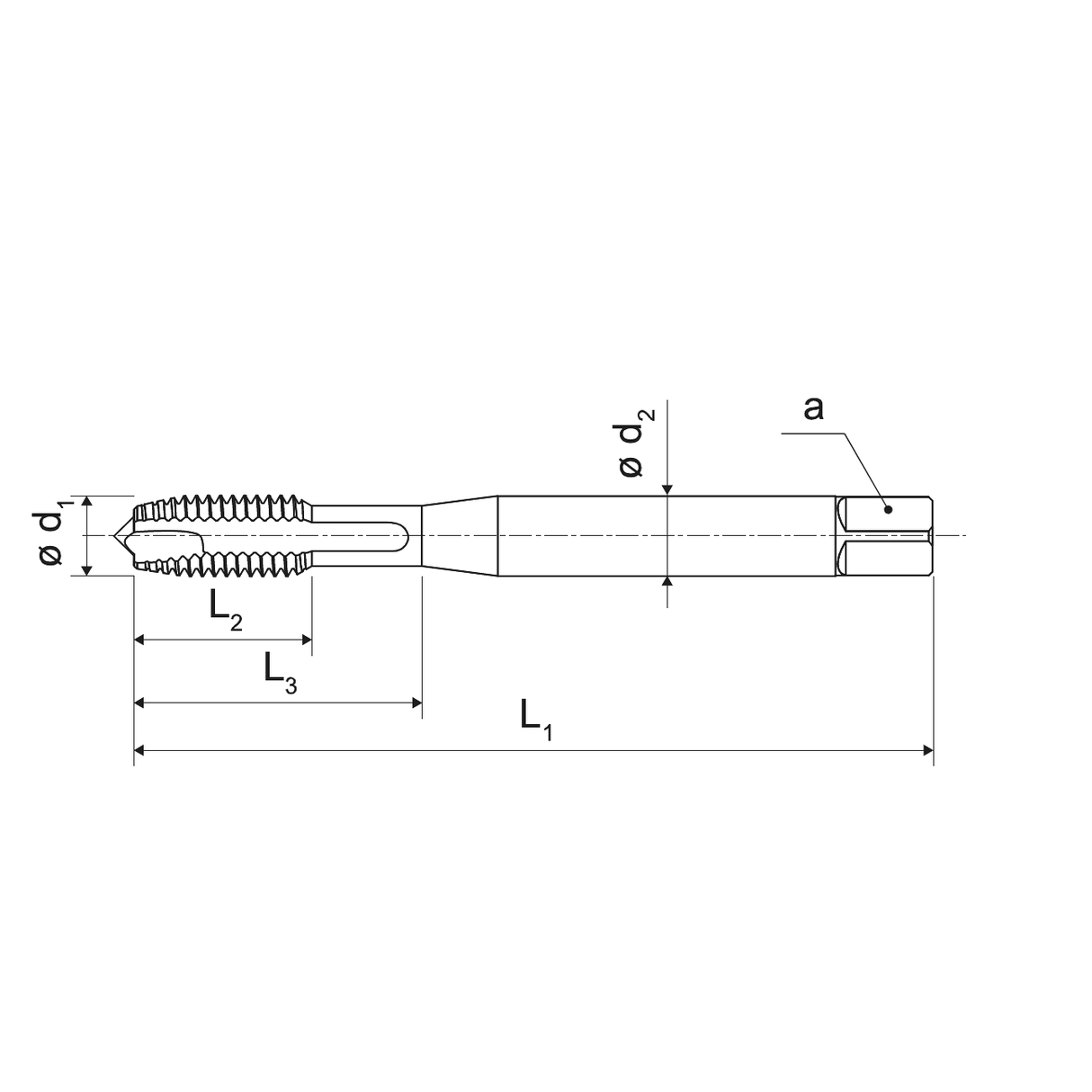Tarod cu varf spiralat inox DEEP-NOX pentru gauri de trecere M KERFOLG - sefira.ro