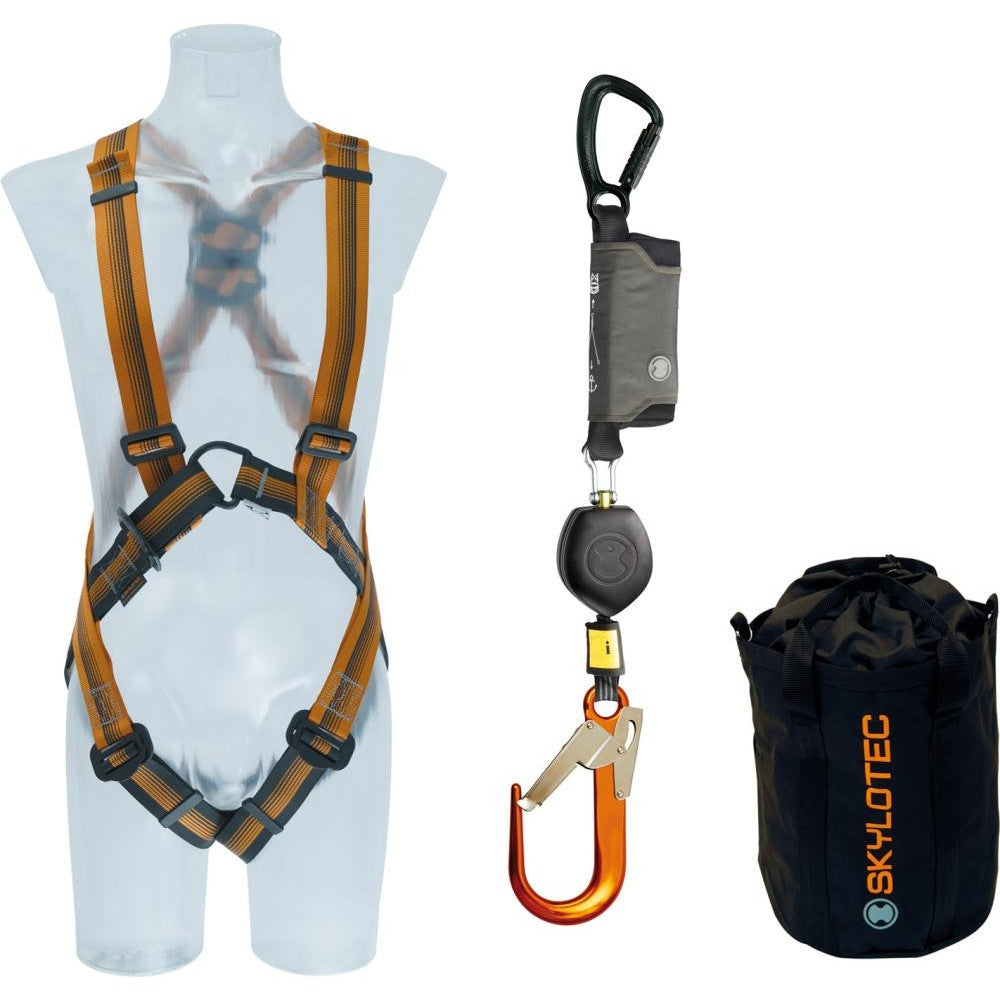 Set ham de siguranta Peanut, ham + cordelina cu carabina si sistem retractabil 2,5 m, 3 piese, SKYLOTEC - sefira.ro