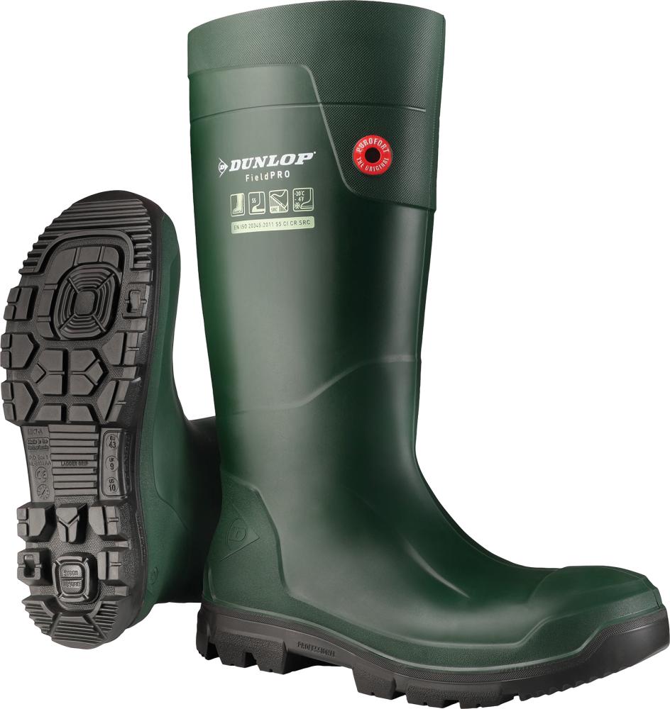 Cizme PUROFORT FIELDPRO, S5, CI, marime. 37, verde/negru, DUNLOP - sefira.ro