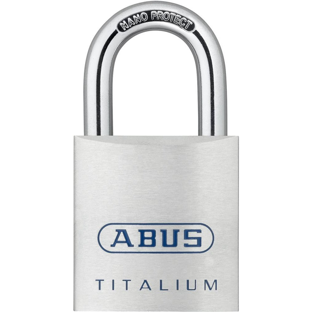 Lacat din aluminiu 80TI TITALIUM™, 40 x 20 x 75mm, inel din otel cu acoperire NANO-Protect™ 7mm, ABUS - sefira.ro