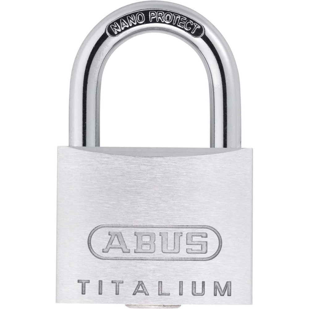 Lacat din aluminiu 64TI TITALIUM™, 30 x 16 x 49.5mm, inel din otel cu acoperire NANO-Protect™, ABUS - sefira.ro