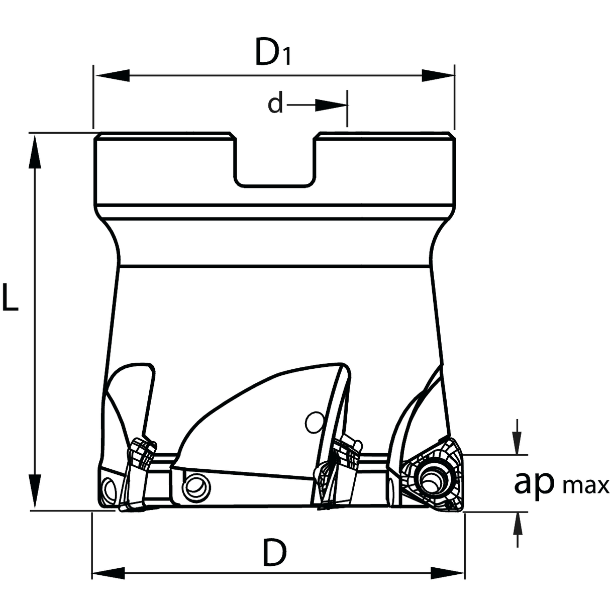 Cap frezat cu Placute pe o singura parte cu cuplaj KERFOLG TRIPLE - sefira.ro