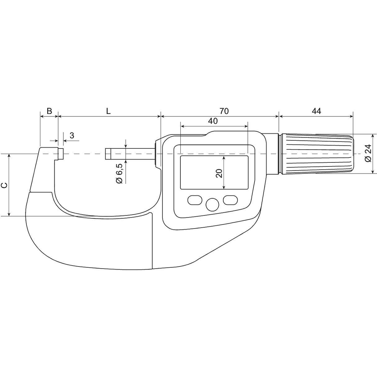Micrometru digital IP67 BOWERS BA015 - sefira.ro