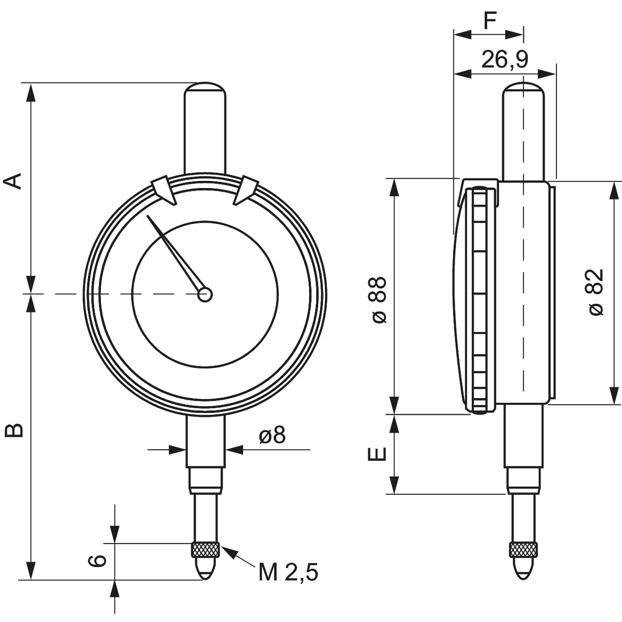 Ceas comparator centesimale Ø 80 ALPA - sefira.ro