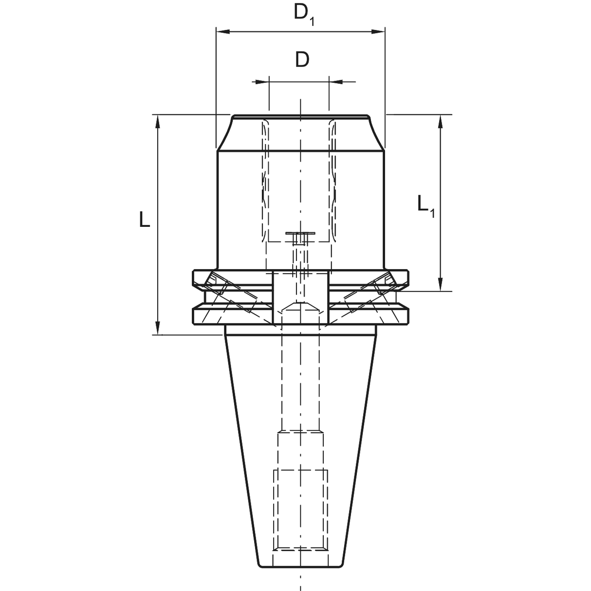 Portscula hidraulice cu blocare puternica DIN 69871 SK form AD+B KERFOLG - sefira.ro