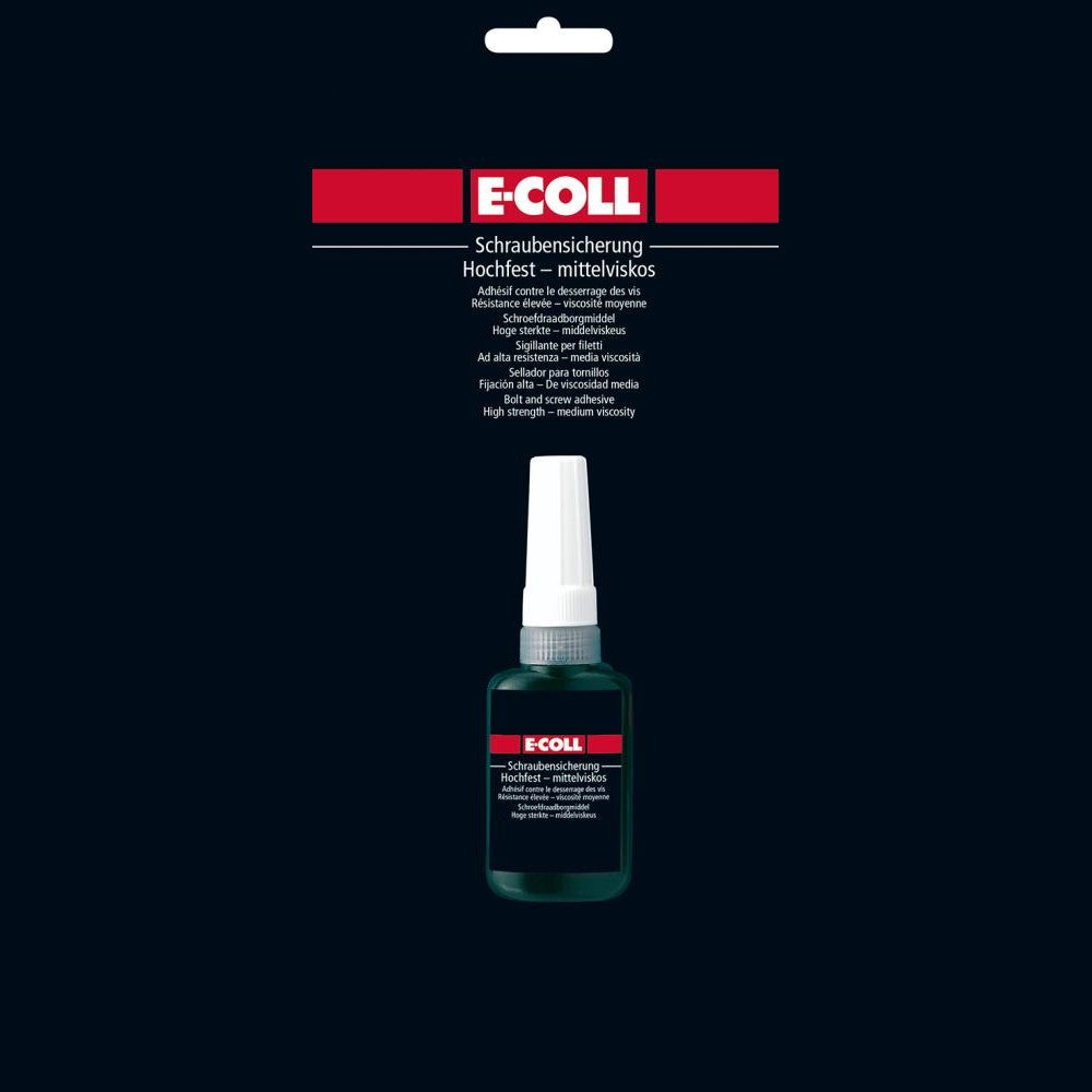 Adeziv pentru filet de teava cu rezistenta mare - vascozitate medie, flacon 0.01 kg, E-COLL - sefira.ro