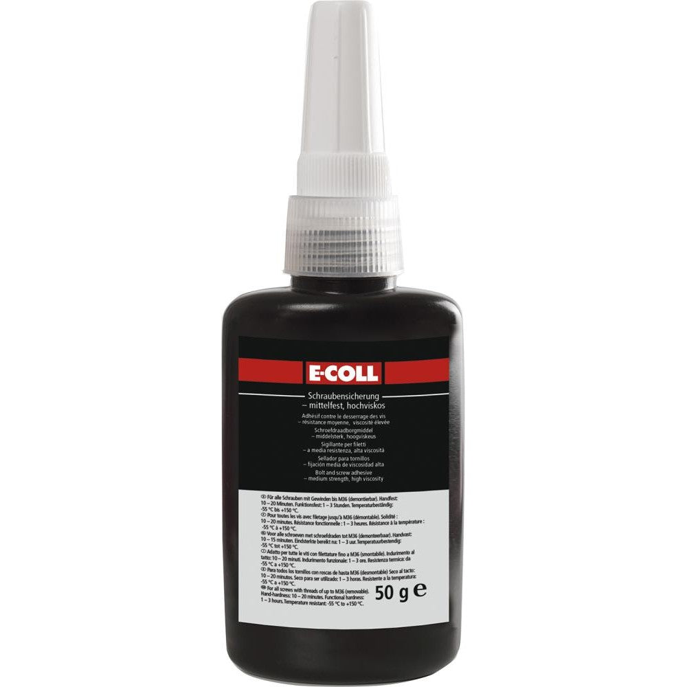 Adeziv pentru filet de teava cu rezistenta medie - vascozitate mare, tub 0.05 kg, albastru inchis, E-COLL - sefira.ro