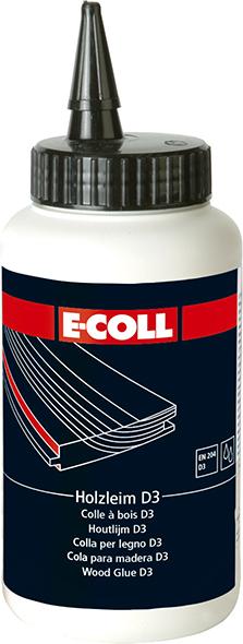 Adeziv pentru lemn D3 rezistent la apa, flacon 0.25 kg, E-COLL - sefira.ro
