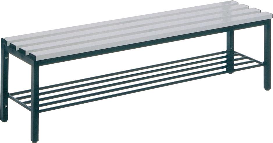 Banca L1000mm, f. gratar RAL7021, cu sipci plast. - sefira.ro