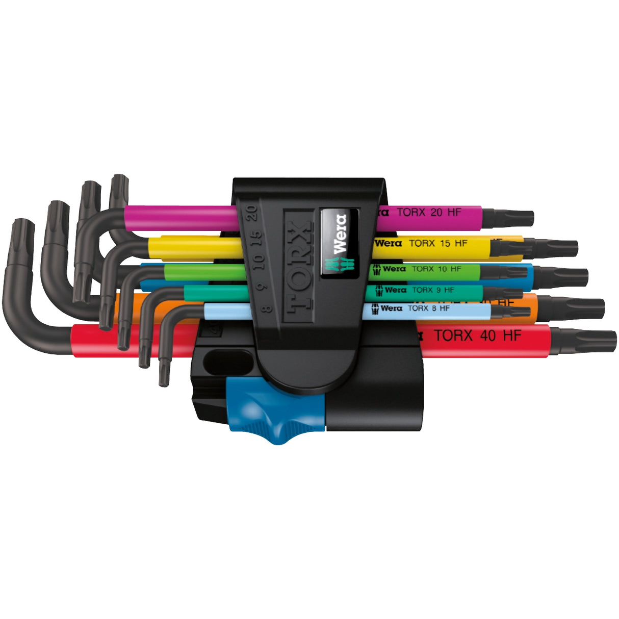 Set de taste lungi L multicolore cu functie de fixare pentru Torx WERA 967 SL/9 HF - sefira.ro