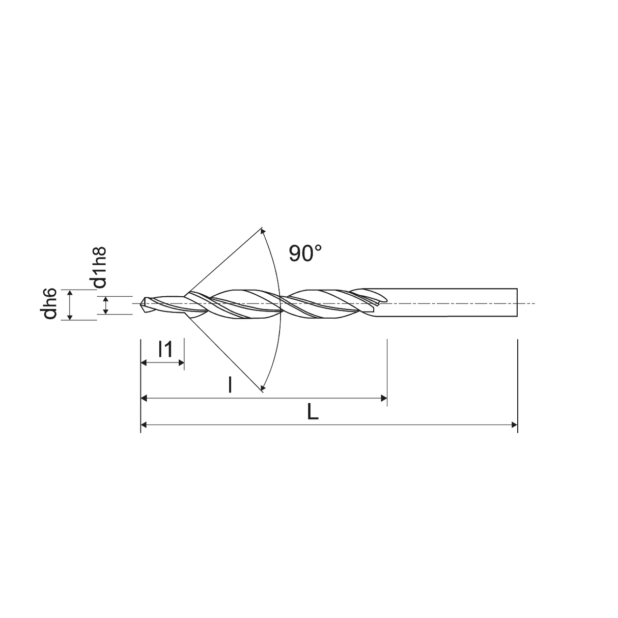 Burghie spiralata Subland din carbura solida 90° KERGOLG serie scurta Durabil - sefira.ro