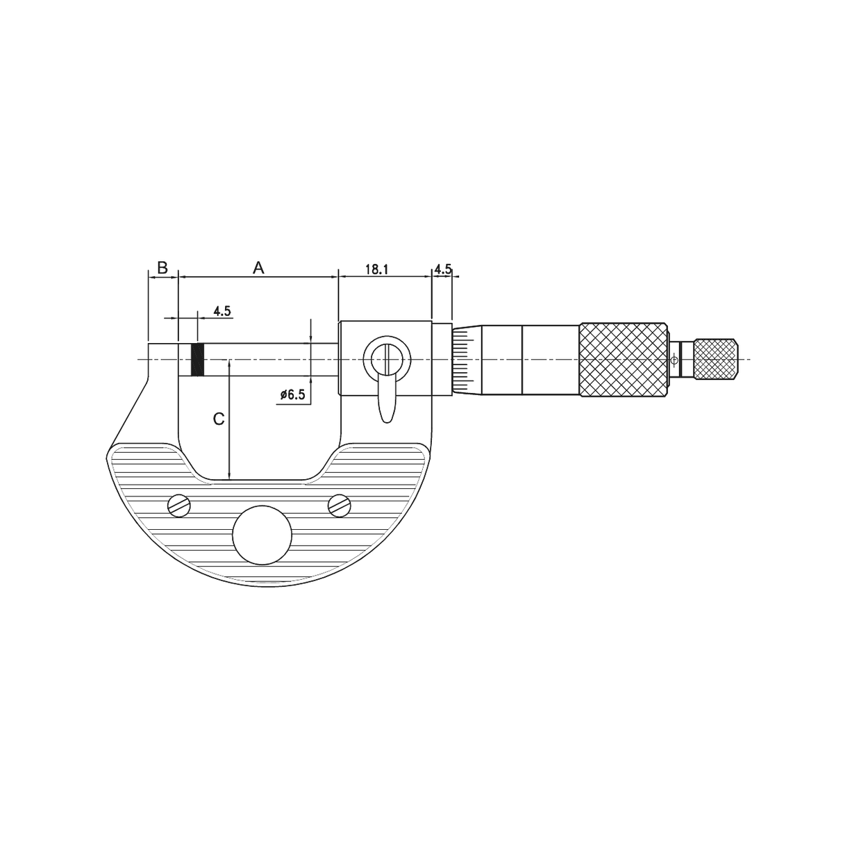 Micrometru pentru mandrina externa 6,5 0-200 ALPA EXACTO - sefira.ro