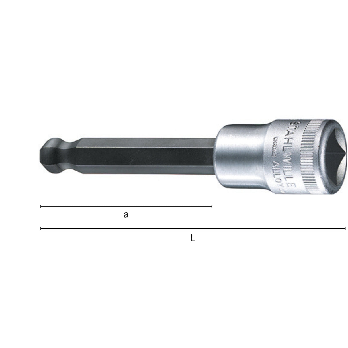 Biti cu cap lung 1/2" cu cap hexagonal si cap sferic STAHLWILLE 54KK - sefira.ro